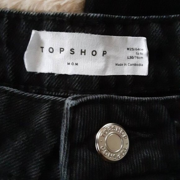 Topshop Black Mom High Rise Jeans W25 - Picture 6 of 6